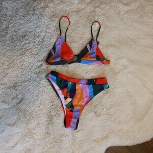 SHEIN Funky Abstract Print High Waisted Bikini M